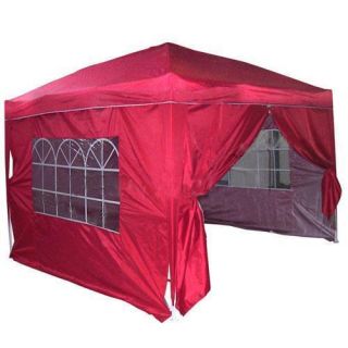 10x10 EZ Set Pop Up Party Tent Canopy Gazebo Red With Free Carry Bag