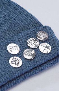 KR3W The Button Cuff Beanie in Navy Concrete