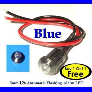 3mm 12V Blue Flashing Dummy Fake Car Alarm Dash Mount LED Light