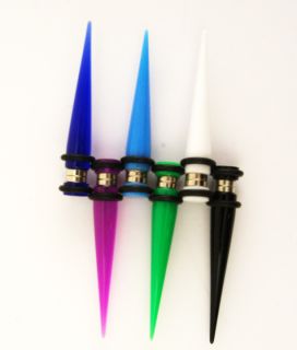 Punk Goth Fake Cheater Illusion UV Gauge Magnetic Post Plugs Tapers