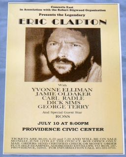 Eric Clapton Concert Poster Providence RI 461 Ocean Boulevard Tour