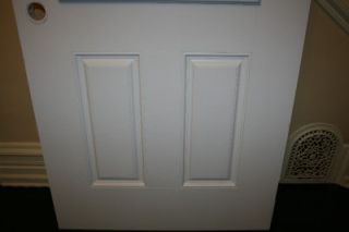 Exterior White Smooth Texture Fiberglass Door with Decorative ODL