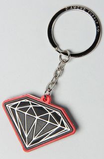 Diamond Supply Co. The Rubber 3D Brilliant Keychain in Red Black