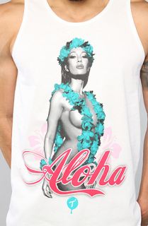 two in the shirt the aloha tank in white pink teal this