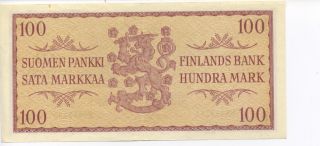 1963 100 Finlands Bank Hundra Mark Paper Note VF 30399
