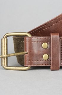 Obey The Field Belt in Heather Olive Brown