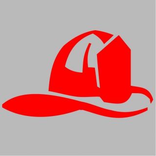 Fire Fighter Helmet Wall Car Auto Decal Sticker Vinyl Graphic Red 4 5