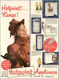 Great Full Color 1947 Ad for Hotpoint Appliances