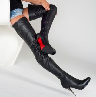 Sexy Overknees Arollo Leather Thigh High Boots Sizes US 6 5 7 5 8 5 9