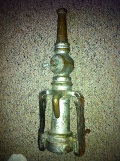 Antique Vtg Brass Firemans Hose Nozzle Colt Patd 1917