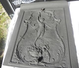 Antique Turn of The Century Cast Iron Fireplace Cover