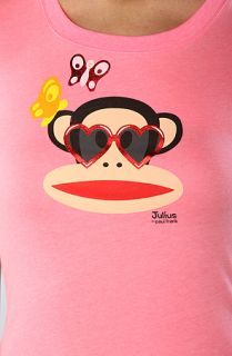 Paul Frank The Heart Glass Crew Tee in Neon Pink