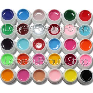 Mix 30 Pure Colors UV Builder Gel Set for Nail Art False Full French