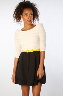 LA Boutique The Prim N Proper Dress in Ivory Black