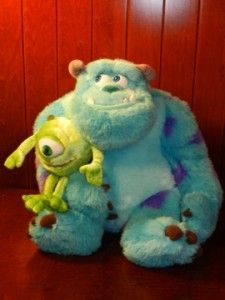 Monsters Inc Mike Sully Plush Disney Pixar Stuffed Animal Toy Finger