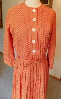 Vtg 40s 50s 60s Womens Dress McKettrick Orange Floral