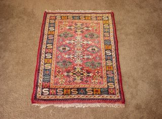 Original Antique Handmade Caucasian Rug CCA 1890 1900