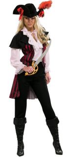 New Womens Pirate Wench Marie La Fay Costume Jacket Pants Shirt Hat