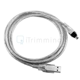 new generic usb to ieee 1394 4 pin cable 6 ft 1 8m translucent