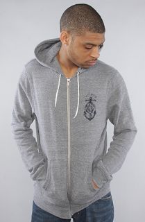 Obey The Turks Anchor Zip Up Hoody in Heather Grey