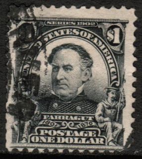 US 311 1902 03 $1 Farragut Used Stamp