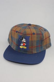 Vintage Deadstock Mickey Mouse Snapback HatTan PlaidNavy  Karmaloop