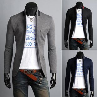 Mens Fashion 2012 Grain Single Breasted Casual Suits 8903 Free