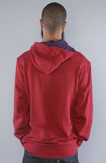 Makia The Button Up Hooded Sweatshirt in Brick Red