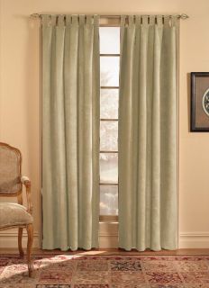 Soft Microsuede Tab Top Window Treatment 84 in Taupe