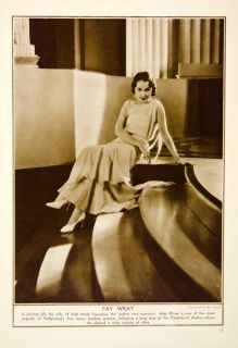 1931 Rotogravure Fay Wray Hollywood Portrait Star Scream Queen King
