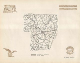 Fayette County Ohio Authentic Vintage Highway Map Washington