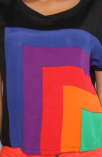 Motel The Tina Crop Top in Rainbow Concrete