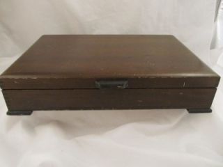 Vintage Wood Silverware Flatware Storage Chest Box 45   With Feet