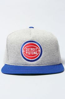 The Detroit Pistons Heather Fleece 2T Snapback Cap in Blue & Red