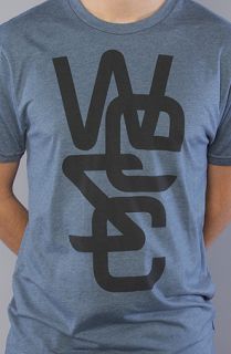 WeSC The Overlay Tee in Indigo Melange