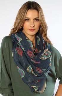 Accessories Boutique The Leaf it to Me Scarf in Navy