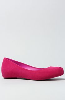 Melissa Shoes The Ultragirl Shoe in Pink Flocked