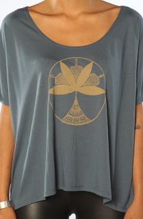 RVCA The Lotus Lux Scoopneck Tee in Bourgeois Blue