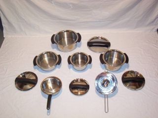 FISSLER MAGIC STAINLESS STEEL WATERLESS COOKWARE SET 10 PIECES MADE IN