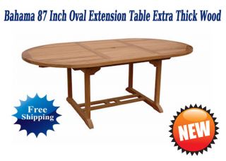 Anderson Teak Bahama 87 inch Oval Extension Table Extra Thick Wood