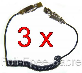 Three Regulation New Curly Mask Saber Fencing Cords