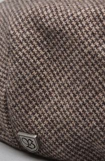 Brixton The Barrel Hat in Tan Brown Houndstooth