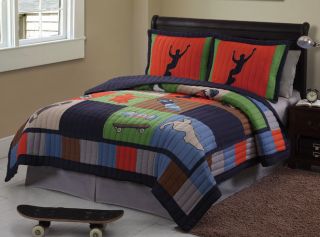 Cool Skate Extreme Sport Boy Twin Complete Bedding Set