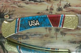 Yellowhorse USA Buck 110 w American Flag Cutout
