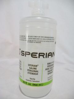 Sperian Saline Personal Eyewash Sterile Isotonic Solution   32 fl. oz