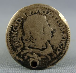 1635 Antique Italian Florence Moneta Nova Lorraine Duke Bust Coat of