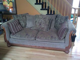 RAYMOUR AND FLANIGAN DESIGNER CHENILLE FABRIC SOFA EXCELLENT