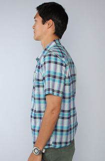 LRG The Field Test SS Buttondown Shirt in Turquoise