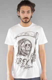 Obey The Reapers Creepers Thrift Tee in White