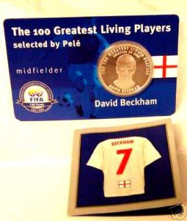 FIFA PELE SOCCER BECKHAM LIMITED SILVER PROOF COIN MEDAL New